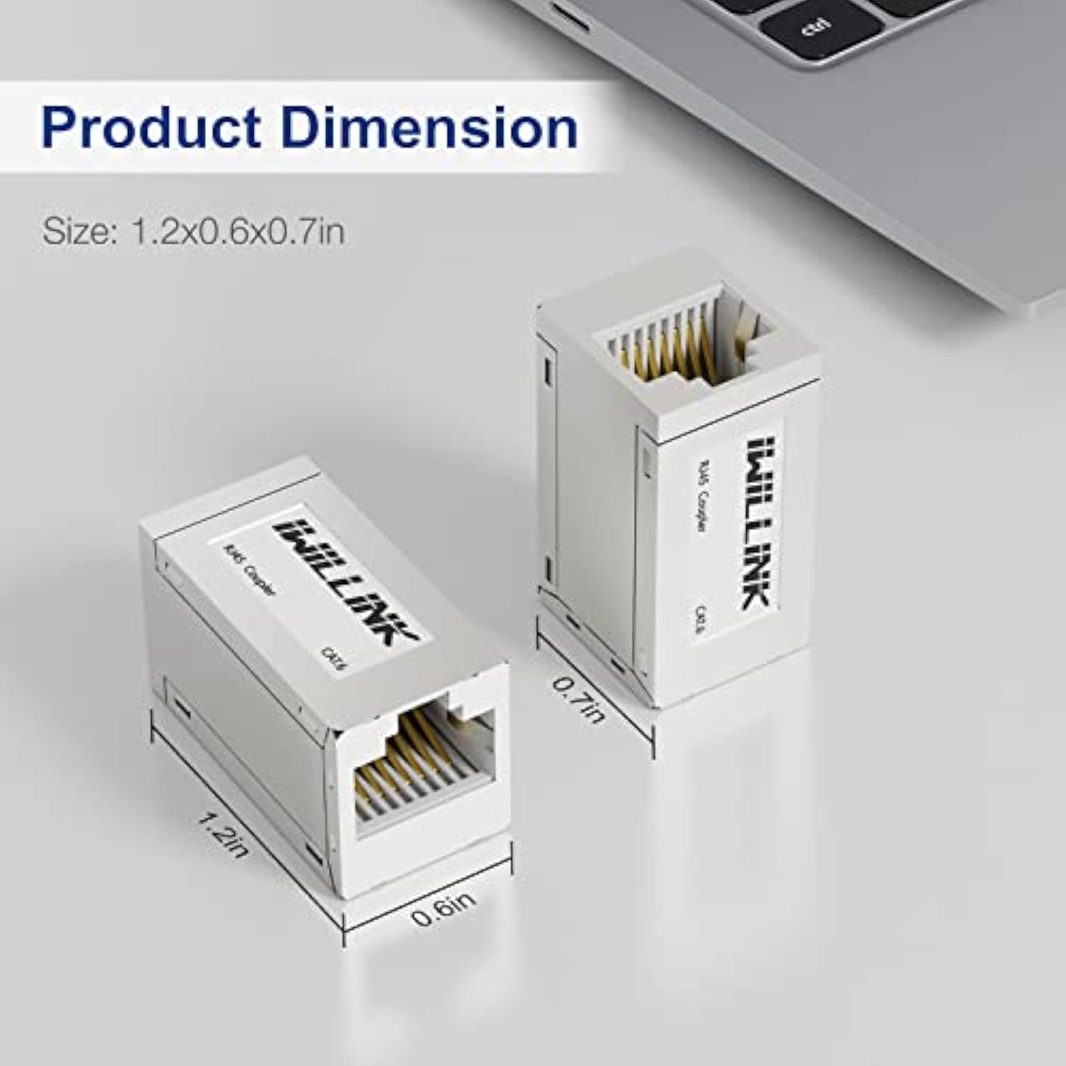 5-Pack Shielded Rj45 Coupler, Inline Ethernet Coupler In Silver, Female To Fem