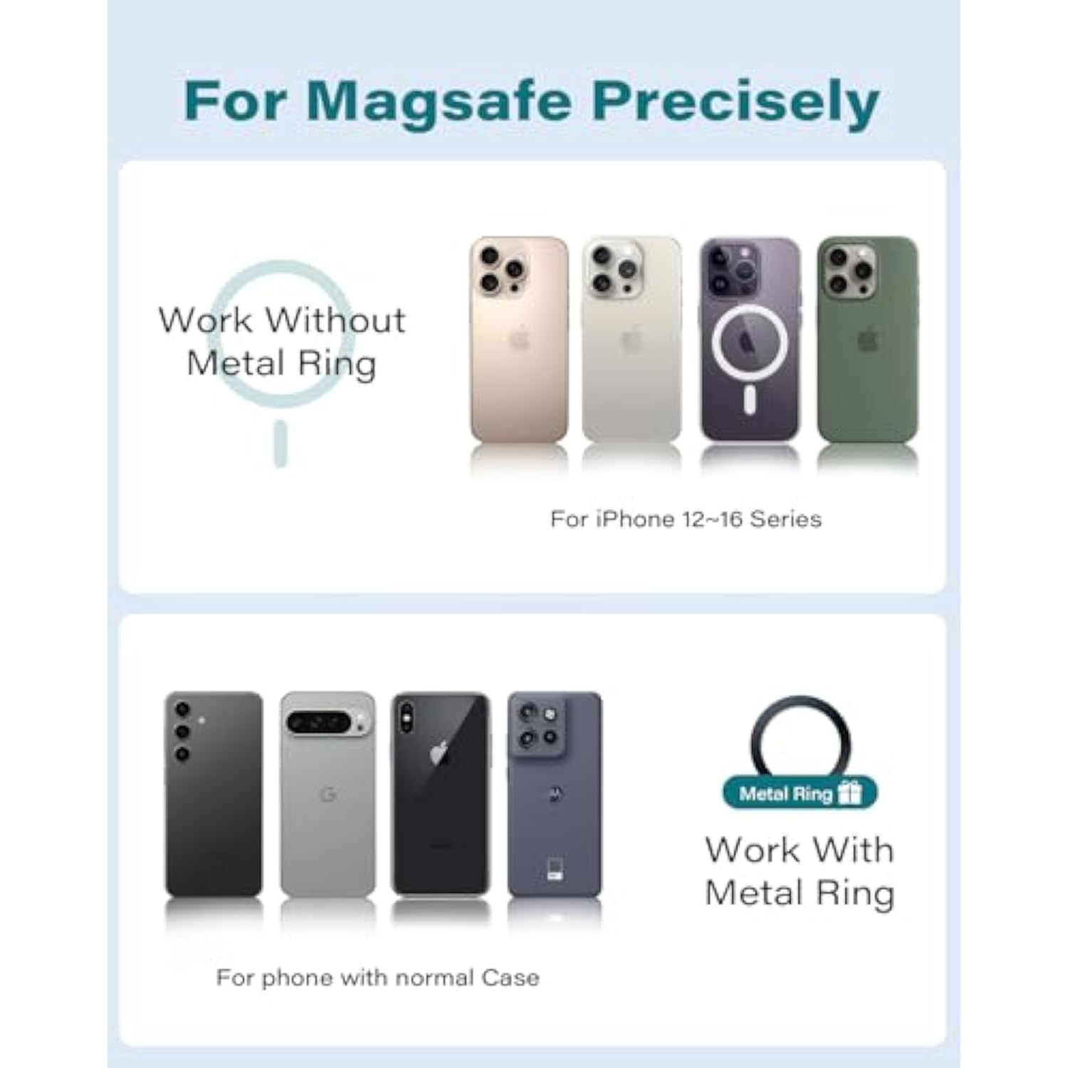 Magnetic Cup Holder Phone Mount MagSafe Flexible Tri-Pivot for All Phones
