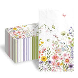100Pcs Wildflower Napkins 3 Ply Wildflower Baby Shower Napkins Disposable Absorbent Hand Towels For Bathroom Floral Party Paper Napkins Decorative For Wedding Birthday Party Baby Shower