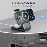 Magnetic Wireless Charger, 3 In 1 Wireless Charging Station, 15W Fast Magsafe Charger For Iphone 16 15 14 13 12 Series -Apple Watch 10 9 8 7 6 5 4 3 2 Se And Ultra Series-Airpods 4 3 2 Pro Series