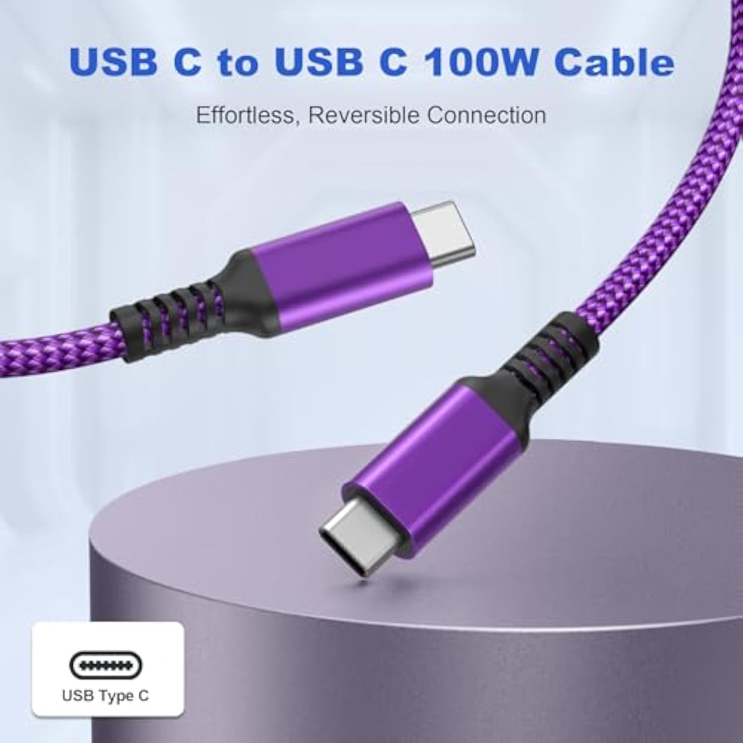 Usb Type C To C 100W Cable 15Ft/2Pack,Power Delivery Fast Charging Pd Charger