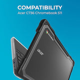 Gumdrop SlimTech Case Fits Acer Chromebook 511 (C736) Clamshell - Durable, Lightweight, Shockproof, Drop Tested and Reliable Device Protection for Kids, K-12 Students, Classroom and School Use - Black