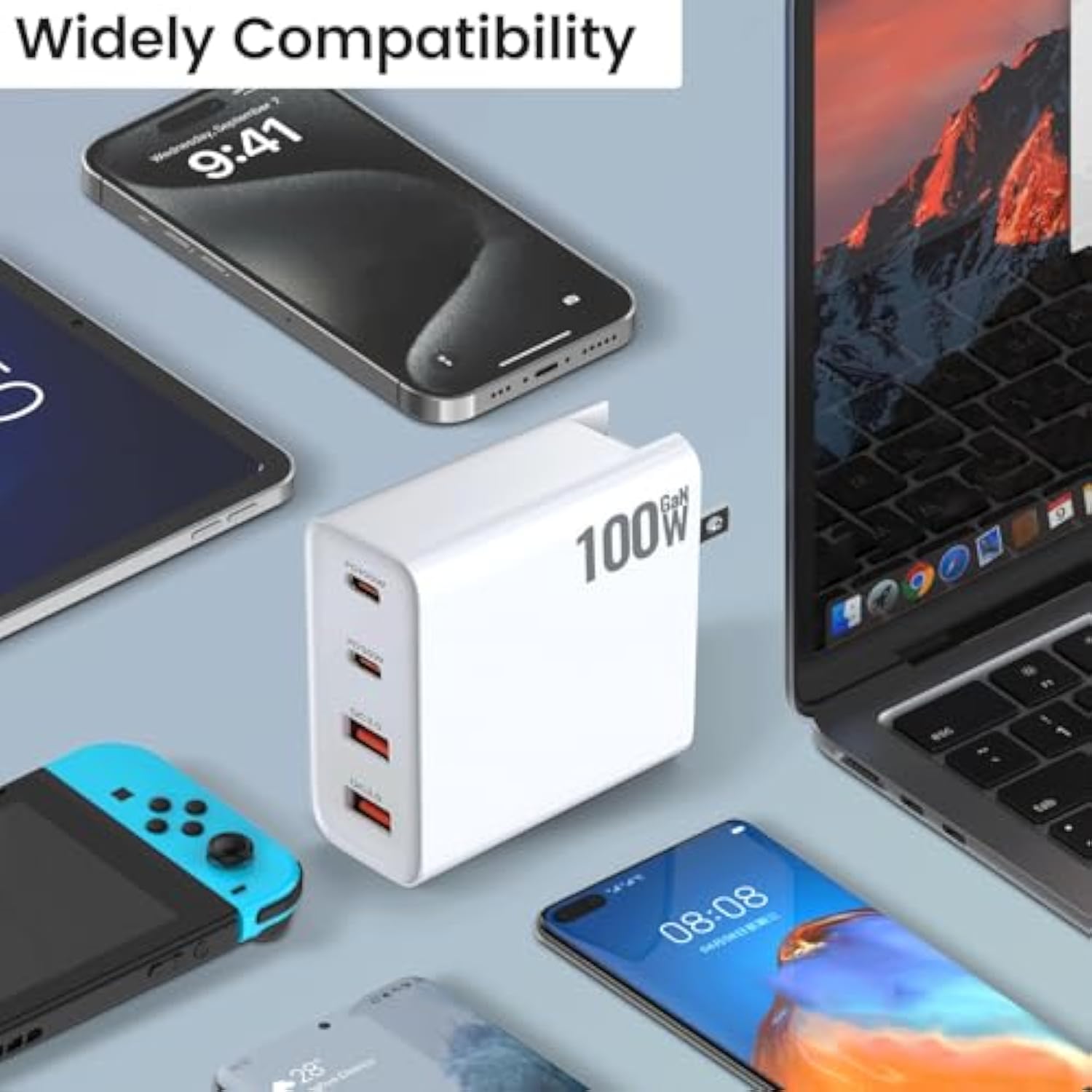 Pd100W Usb C Fast Charger For Starlink Mini - 4 Ports Usb + Type C 100W 30W Wall Charger Hub