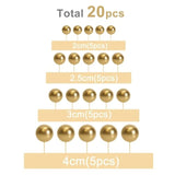 20 Pcs Ball Cake Topper Decorations Mini Balloons Cake Topper Sticks Gold Cake Picks Cake Balls For Graduation Wedding Birthday Cake Decorations