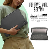Laptop Bag Sleeve For Women & Men - Travel Case For Computer & Tablet, Fits Up To 15.6" Laptops, Fully Padded, Lightweight Construction, Durable Zippers - Gamma, Black