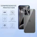 [Upgrade [6 In 1] For Iphone 15 Pro Screen Protector(6.1 Inch), Iphone 15 Pro Back Screen Protector And Front Screen Protector With Camera Lens Protector [2+2+2 Pack], 9H Hardness, Ultra Hd