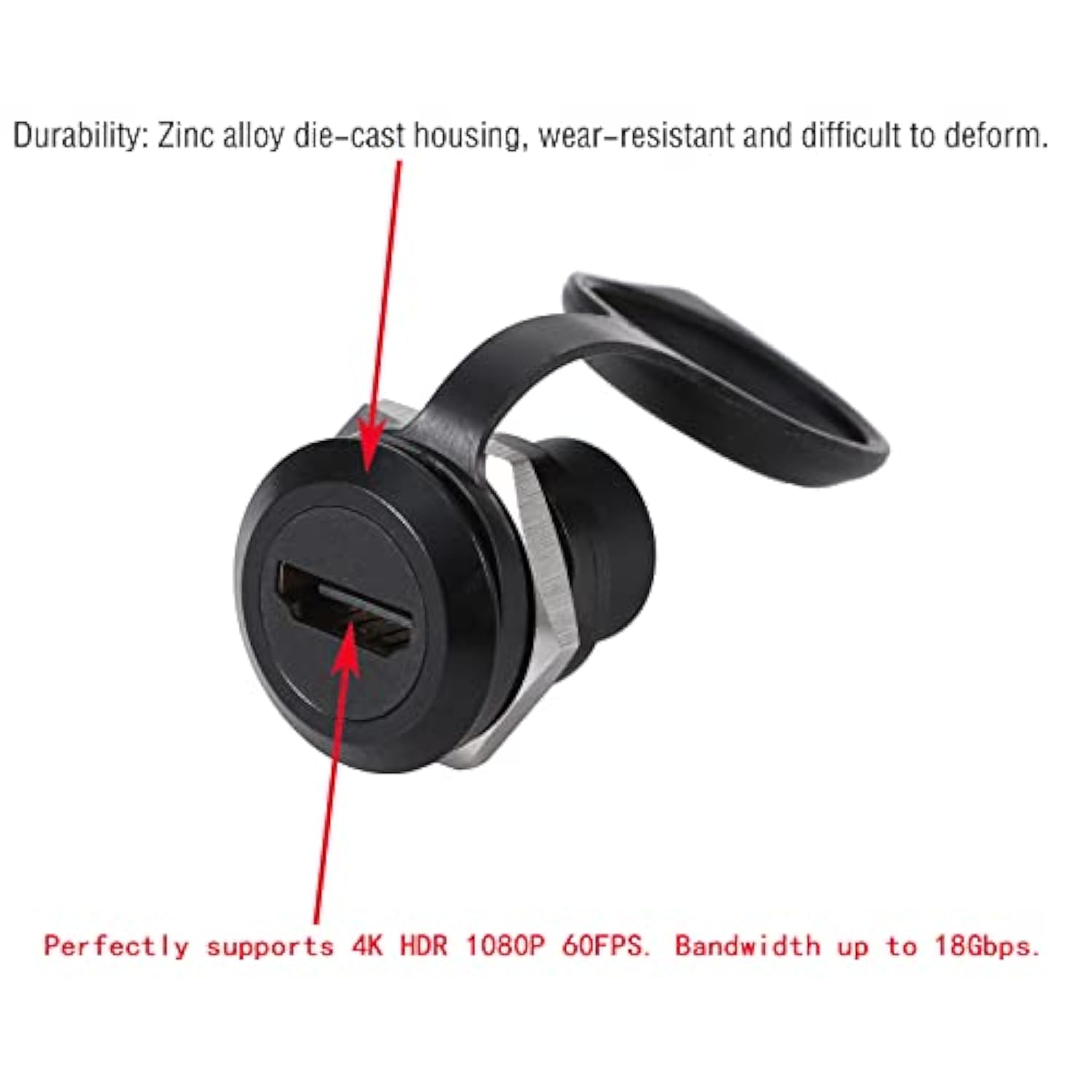 5Pcs Hdmi 2.0 Panel Mount Connector, Usb Pass Through Cable Coupler 4K 30Hz 3D