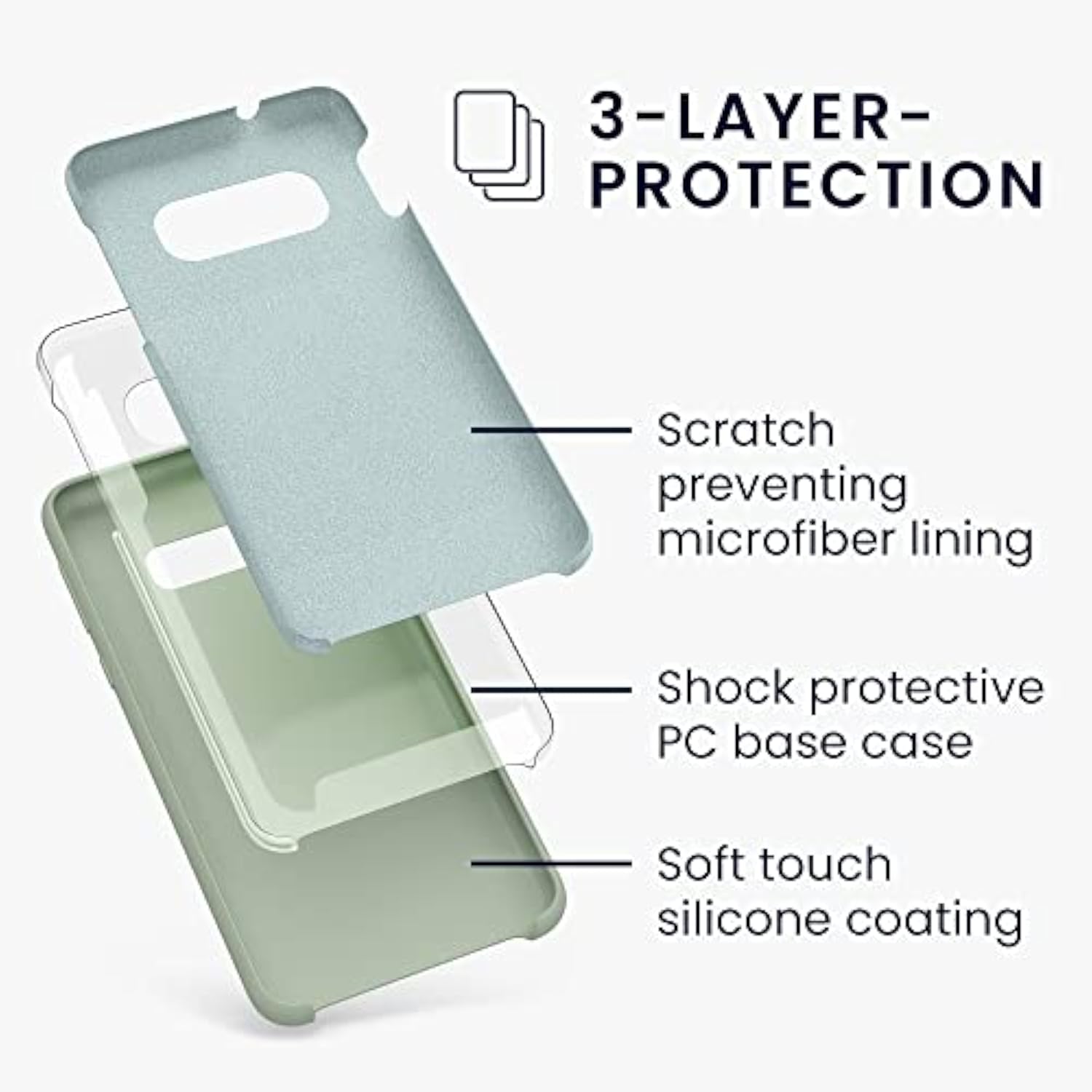 kwmobile Case Compatible with Samsung Galaxy S10e Case - TPU Silicone Phone Cover with Soft Finish - Gray Green