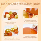 140PCS Fall Balloon Arch Kit with Brown Nude Gold Orange Balloons for Thanksgiving