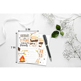 S'Mores Birthday Party Invitations For Boys Or Girls, S'More Bonfire Birthday Parties Supplies Decorations, Backyard Camping Theme Fill-In Invites, 4" X 6" Double-Sided Cards(20 Invitations And