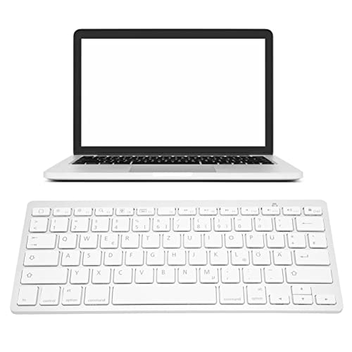 Bluetooth Keyboard - Qwertz German Layout, Slim, Silent, Stable Connection For Ios, Android,