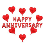 Happy Anniversary Balloon Banner Love Balloon Anniversary Party Balloon Decoration (Red Anniversary Balloon)