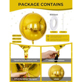 Gold Foil Balloons, 14 Pcs Gold Mylar Balloons For Party Decorations, 22/18/10 Inch Large Foil Balloon For Birthday, Engagement, Graduations Balloon For Graduations Decorations 2025