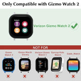 [2 Pack] Case Compatible For Gizmo Watch 2 Screen Protector For Kids?2 Pack?, Hard Pc Overall Protective Case And Tempered Glass Screen Protector For Verizon Gizmo Watch 2,Clear+Clear