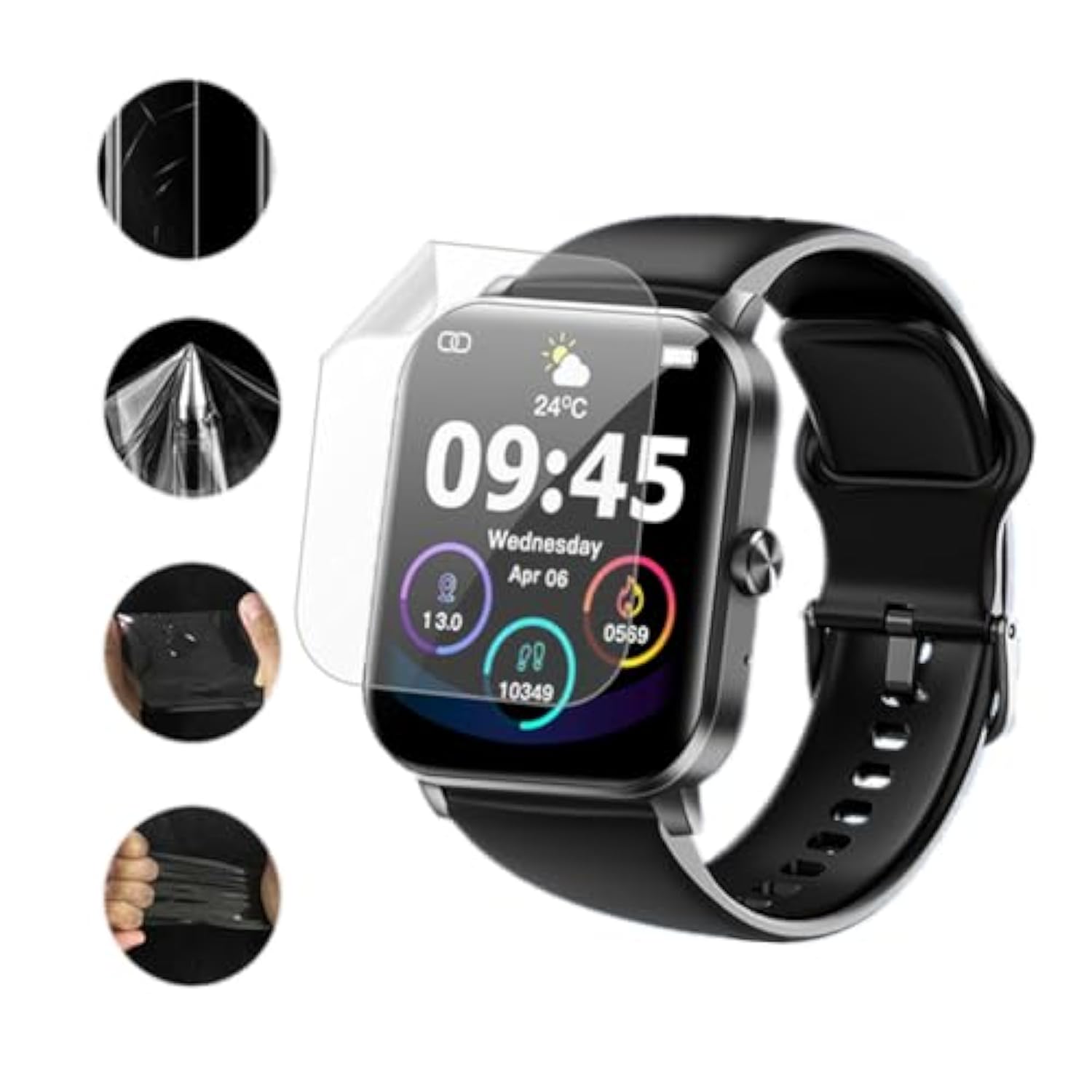 Screen Protector Compatible For Qonbink Tg38 Smart Watch 1.85" (6 Pack) Clear Tpu Soft Film, Compatible For Jacoosa L70 K62 Fitness Watch Screen Film