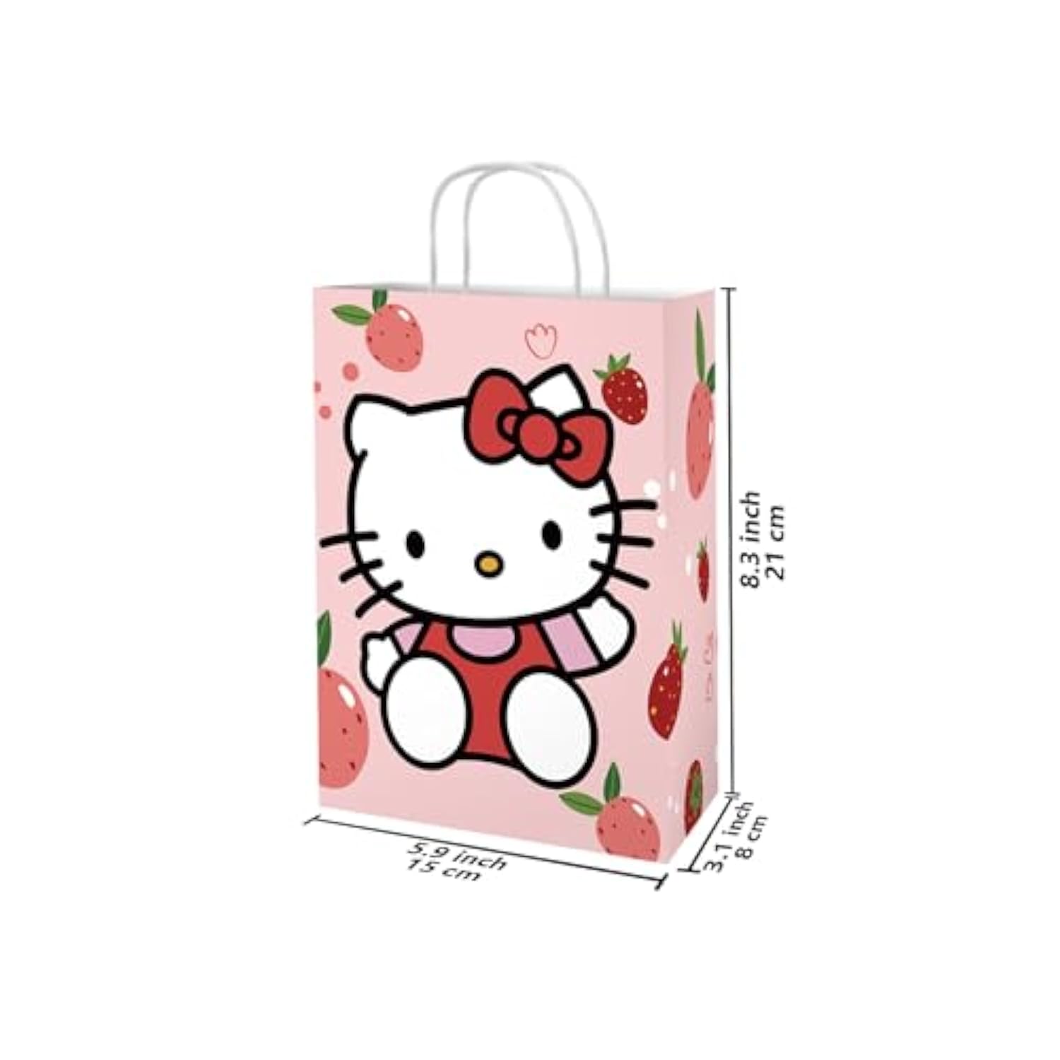 Kitty Birthday Party Supplies, 16Pcs Party Goodie Gift Bags, Including 8 Patterns Double Sided Printed Ideal For Kawaii Birthday Party Decorations