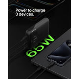 Belkin Portable Charger, 3-Port Laptop Power Bank 20000 mAh - USB-C & USB-A Ports, 65W iPhone Charger Fast Charging - MacBook, Apple iPhone 17, iPad, Samsung Galaxy S25, Nintendo Switch 2, etc - Black