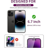 2 Pack Privacy Screen Protector For Iphone 14 Pro Max Tempered Glass For 14 Promax 6.7Inch Private Saver Anti-Spy Anti-Blue Light Eye Protection Anti-Scratch Full Coverage