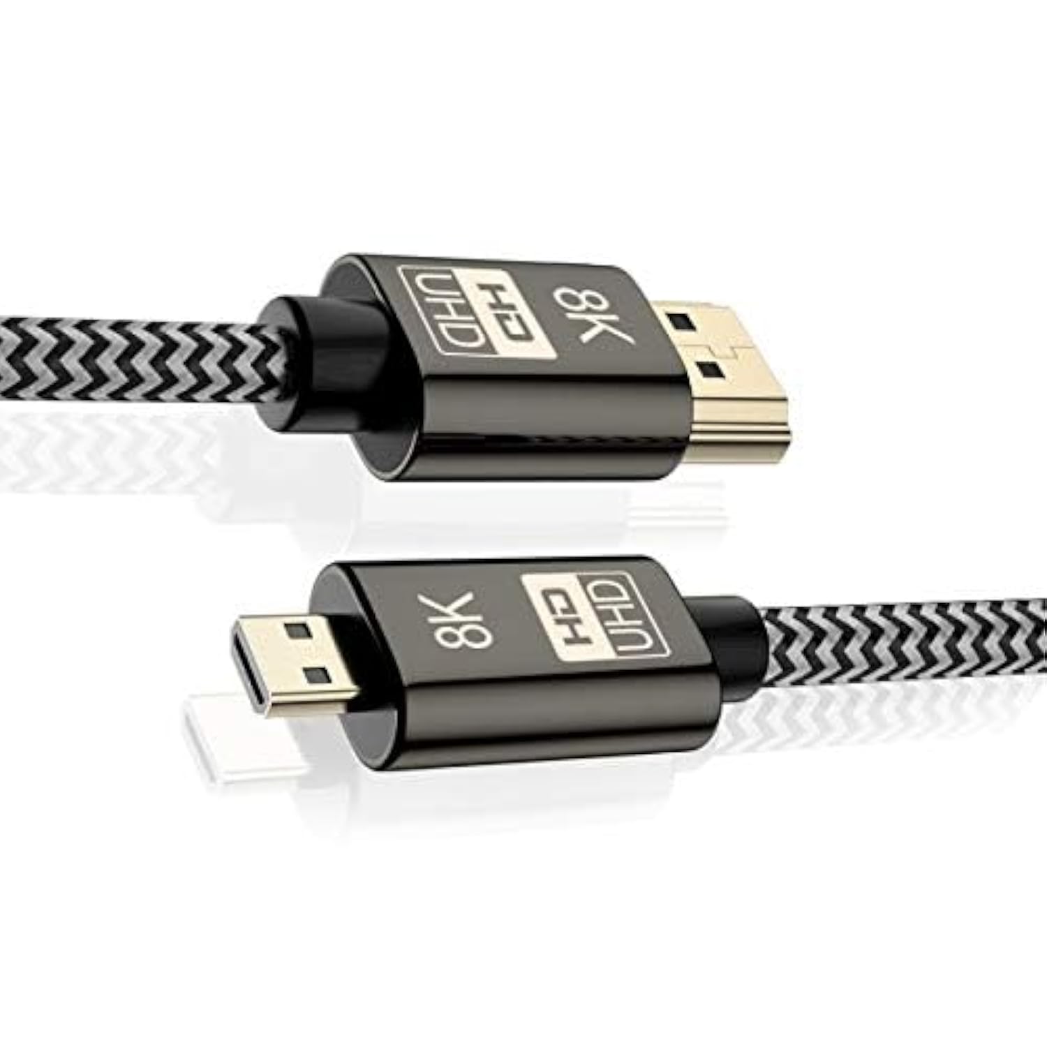 Cablecc Micro Hdmi To Hdmi 2.1 Ultra-Hd Uhd 8K 60Hz 4K 120Hz Cable 48Gbs Hdmi