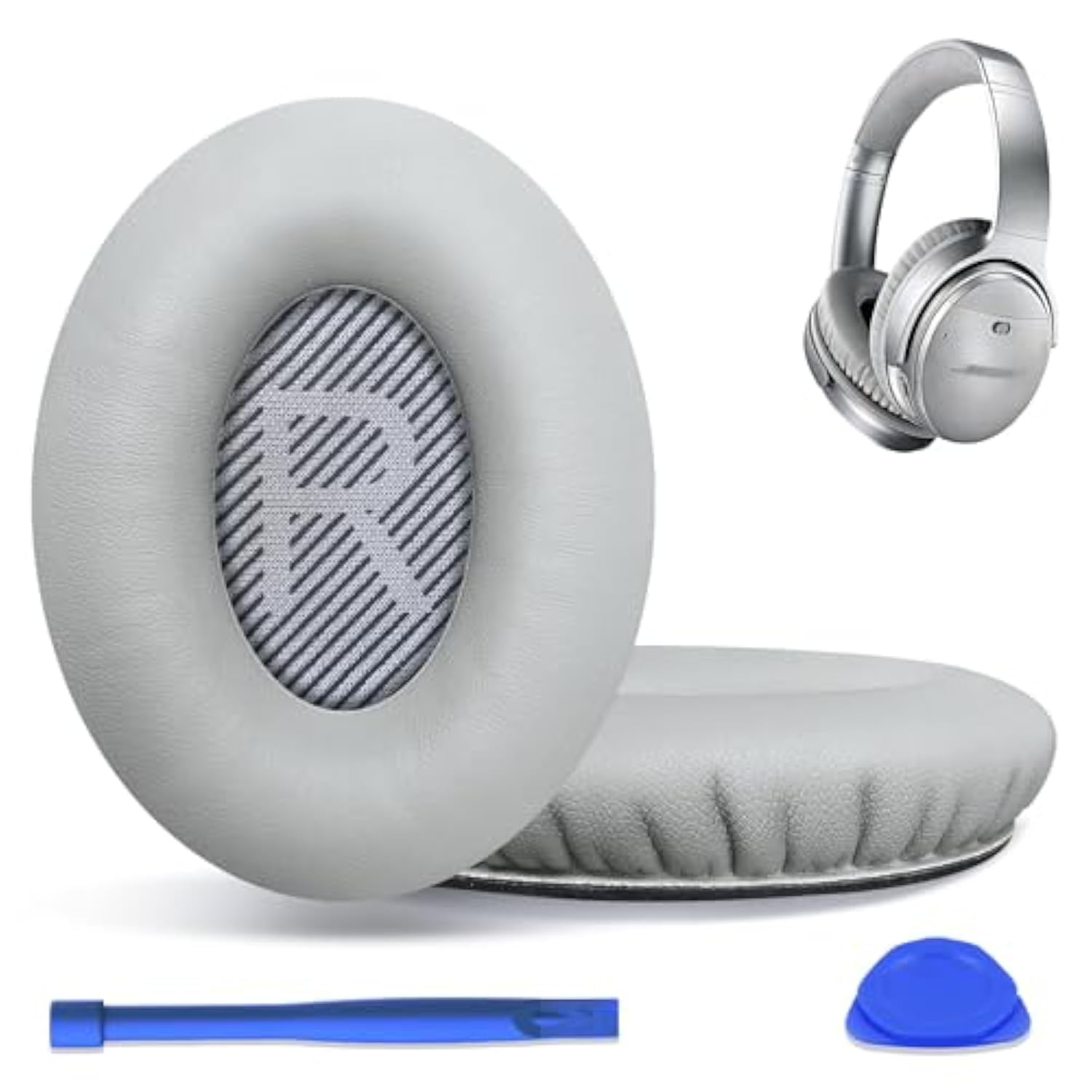 Replacement Ear Pads For Bose Quietcomfort 35 (Qc35) & Quiet Comfort 35 Ii (Qc35 Ii) Headphones, Ear Cushions For Bose Qc25/15/2/Ae2/Sound Link/True, Ear Cups Cover Repair Parts (Grey&Grey)
