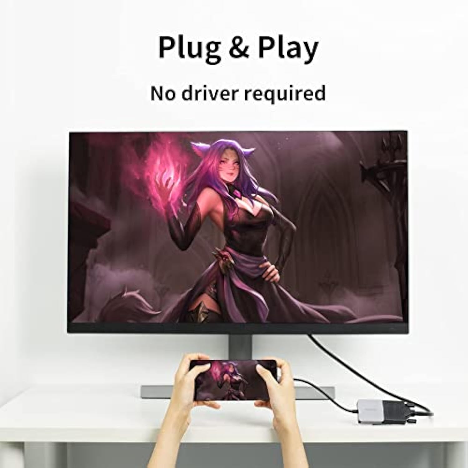 CableCreation USB C to DVI Adapter 1080P@60Hz, USB-C to DVI-D Cable Adapter Co