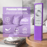 2 Pack Silicone Remote Cover for Samsung Smart TV, Anti-Slip, Purple Rose