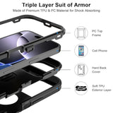 For Iphone 16 Pro Max Case Rugged Shockproof Heavy Duty Protection Screenless Dustproof Dual Layer Strong Tough Non Slip Protective Phone Case For Iphone 16 Pro Max 6.9’’ Men Women Black