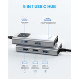 Usb C Hub With Hdmi, Pd60W Charging, 3Xusb-A Ipad Pro/Air Docking Station, Alu