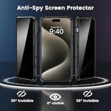 For Iphone 15 Pro Max Privacy Case With [Anti-Peep Screen Protector] Phone Case Built-In Slide Camera Cover & Magnetic Ring Kickstand, Heavy Duty Drop Protection For 15 Pro Max Iphone Case-Black