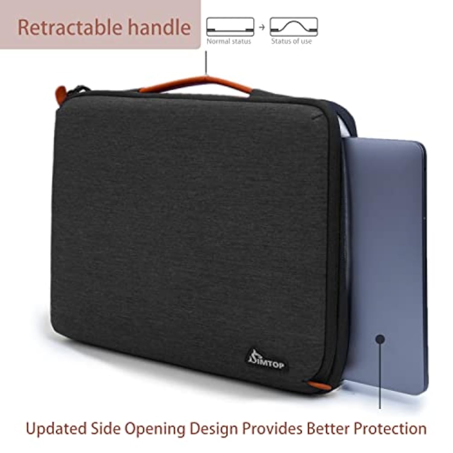 Laptop Sleeve Cover 13 Inch For Notebook Compatible With Macbook Pro/Air, Water-Resistant Case With Ykk Zipper, Polyester