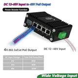 Mini Industrial 4 Ports Gigabit Poe Switch With Dc1248V Redundant Power Input, 12V Poe Switch With Sfp, Ieee802.3Af/At @120W, Compact Poe Power For Voip Systems/Solar Power/Rv Truck