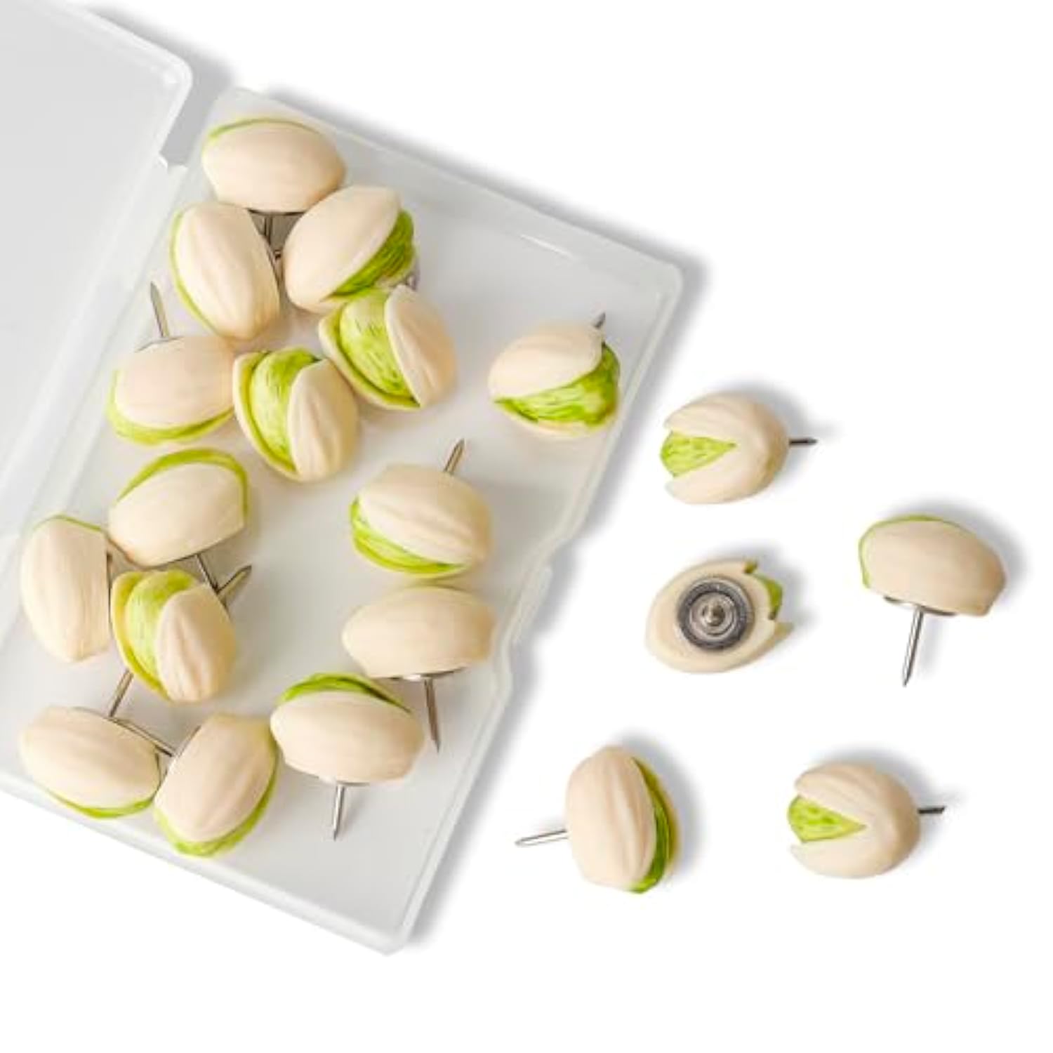 20Pcs Pistachio Push Pins & Thumb Tacks For Bulletin Boards, Cork Boards, Wall Maps, Photos Wall– Cute Decorative Office Organisation, School Supplies, Home Decor, Christmas Decoration