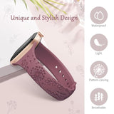 6 Pack Slim Floral Engraved Bands Compatible With Apple Watch Band 40Mm 41Mm 42Mm 38Mm 44Mm 45Mm 46Mm 49Mm For Women,Cute Silicone Sport Strap For Iwatch Series 10 Ultra 9 8 7 6 5 4 3 2 1 Se