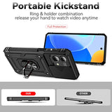 Military Grade Shockproof Phone Case For Moto G Stylus 5G 2023 With Screen Protector, Ring Holster, Belt Clip, Lanyard, And Slide Camera Cover (Black)