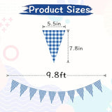 2 Pcs Blue Checkered Flag Banners — Double-Sided Gingham Bunting for BBQ, Picnic, Wedding & Party Décor