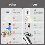 Led Selfie Light With Stand,8" Led Selfie Rectangular Light For Makeup/Live Stream,Dimmable Led Light With Tripod,Phone Holder&Wireless Remote For Photography/Youtube/Video Recording