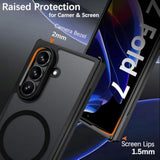 Magnetic For Samsung Galaxy Z Fold 7 Case [Compatible With Magsafe], Military Grade Hinge Protection Translucent Matte Anti-Yellow Slim Shockproof Phone Case For Samsung Z Fold 7 8.0", Black