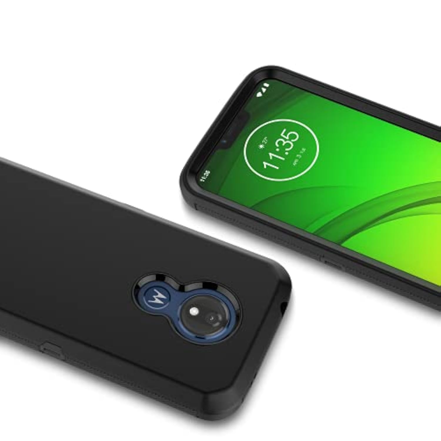 Moto G7 Power Case, Motorola G7 Supra/Moto G7 Optimo Maxx Xt1955Dl Case, [Drop Protection] Full Body Shockproof Grip Plastic Bumper Tpu 3-Layers Durable Solid Phone Sturdy Hard Cover [Black]