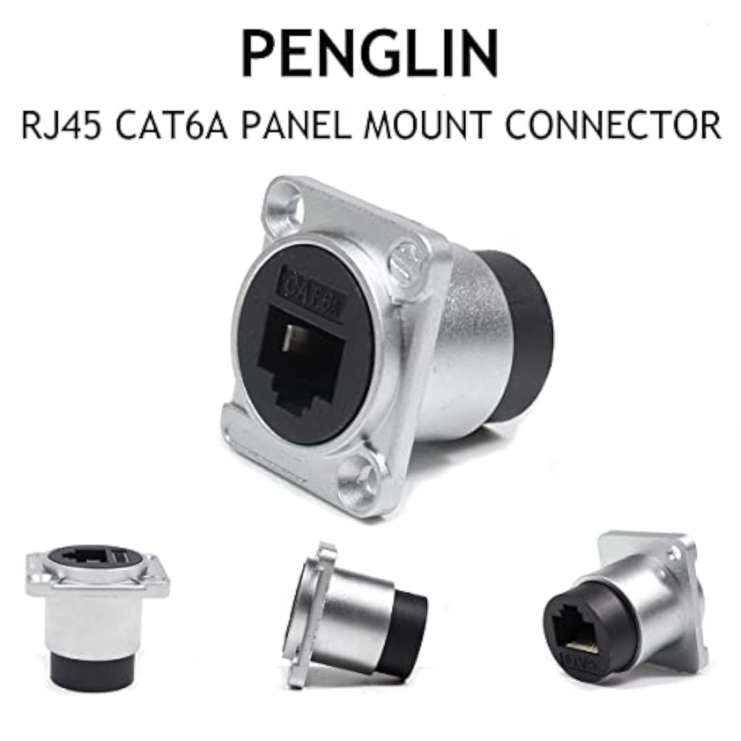 5Pcs Rj45 Shielded Panel Mount Connector, D-Type Rj45 Cat6A Socket, Female To