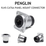 2Pcs Rj45 Panel Mount Connector D-Type,Shielded Cat6A/6/5E/5 Ethernet Lan Cabl