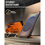Spartan Case For Galaxy S25 Ultra 6.9", [Slide Camera Cover] [Screen Protector Works With Fingerprint Id] Military Grade Rugged Shockproof S25 Ultra Phone Case With Kickstand, Metallic Orange