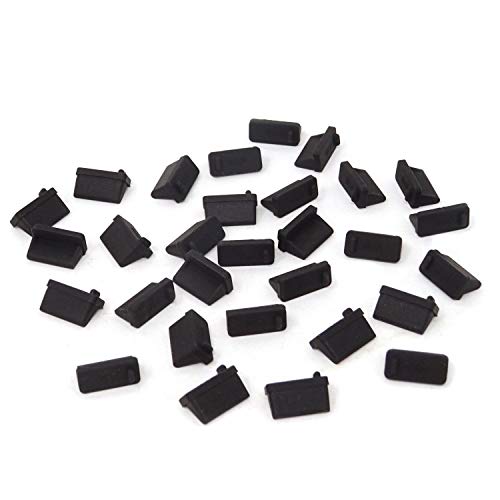30Pcs Black Rubber Usb Port Cover Anti Dust Protector