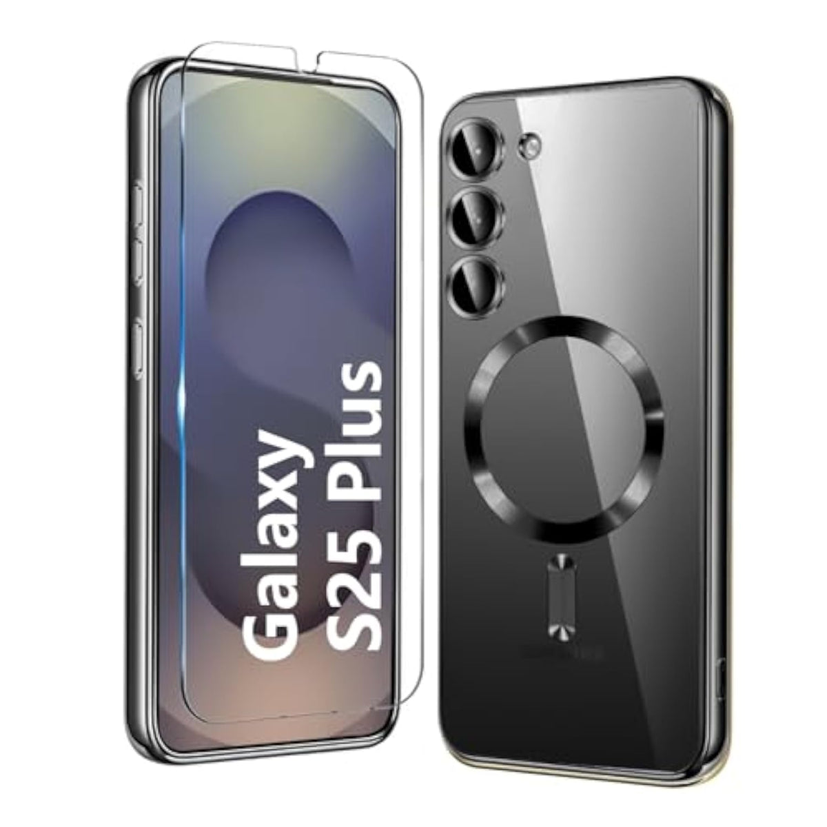 For Samsung Galaxy S25 Case Clear,Magnetic Galaxy S25 Case [Compatible With Magsafe],With Screen Protector & Camera Protection For Shockproof Cover Samsung S25 Phone Casas-Purple
