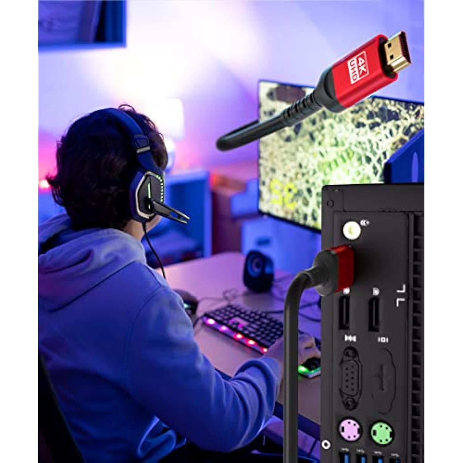 4K Long Hdmi Cable 50 Ft 15M, 50Ft Hdmi Cable In-Wall Cl3 Rated(Hdr10 8/10Bit