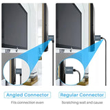 Flexible Hdmi To Hdmi Cable Left Angled 90° 1Ft, Ultra Thin And Slim Hdmi Cord