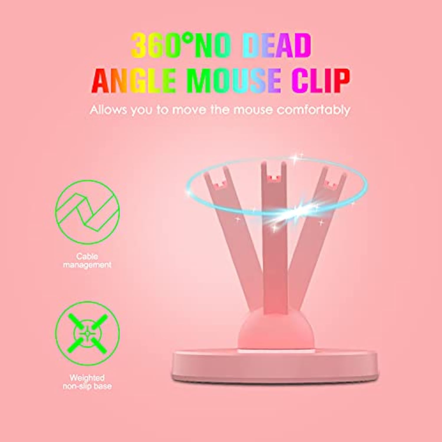 Games Mouse Bungee Mouse Cord Clip Cord Management System Flexible 360 Degree