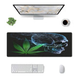 Marijuana Pot Leaf Weed Skull Mouse Pad, Large 31.5 X 11.8 In Rubber Base Keyboard Mouse Mat Desk Pad