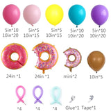 153Pcs Rainbow Donut Balloon Arch Garland Kit With Sprinkles Donut Ice Cream Lolly Foil Balloons For Girls Kids Candyland Sweet One Two Sweet Donut Grow Up Birthday Party Decorations