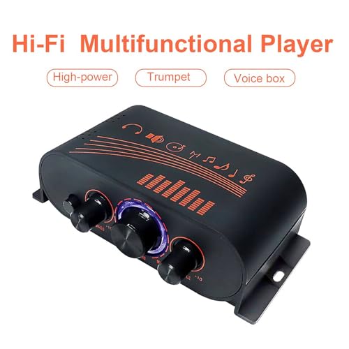 HiFi Power Amplifier 2 x 20W Stereo Audio Amp with 5.0 USB SD AUX for Home Theater Car Garage