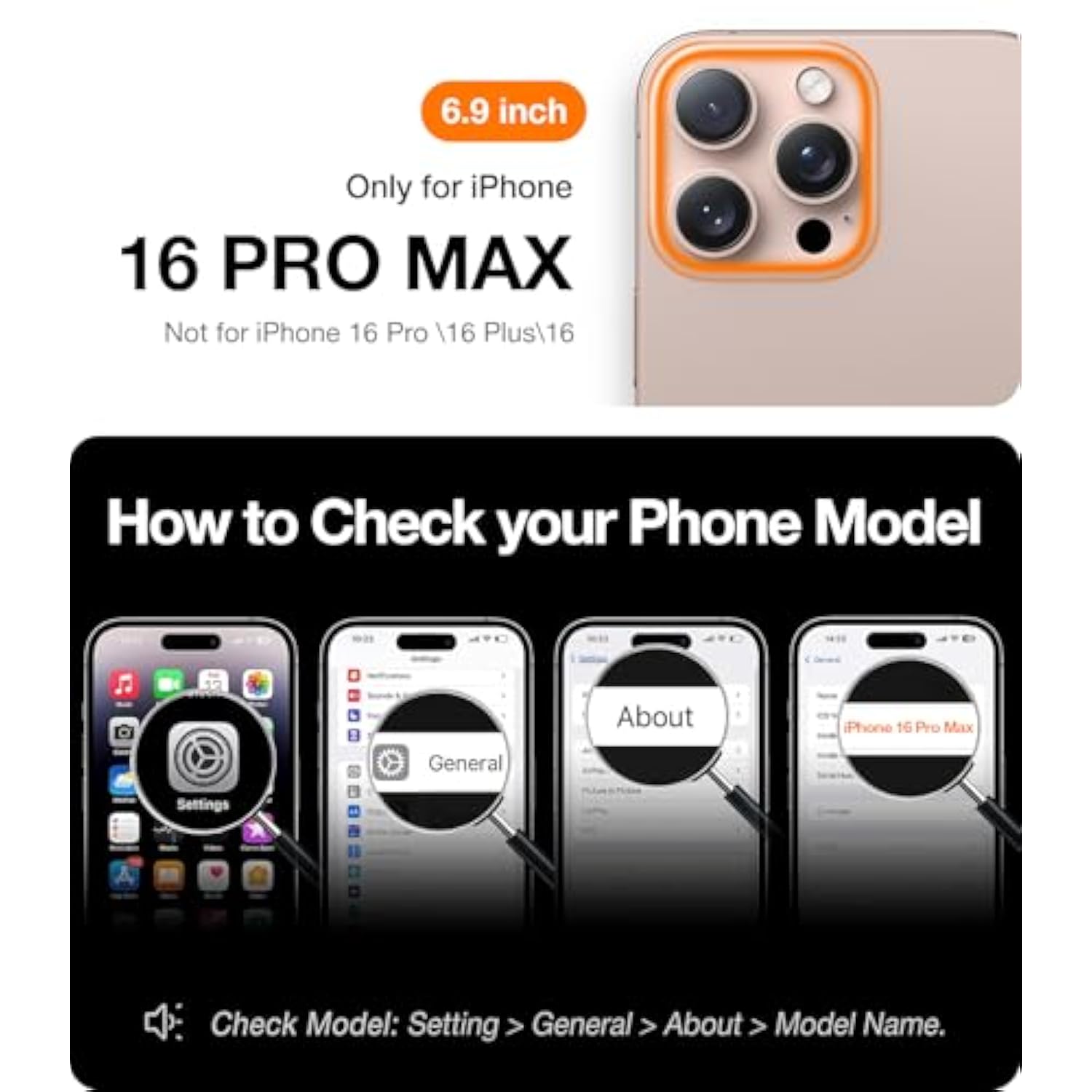 Magnetic Slim-Fit iPhone 16 Pro Max Case, Ultra-Thin, MagSafe, Anti-Scratch, Black